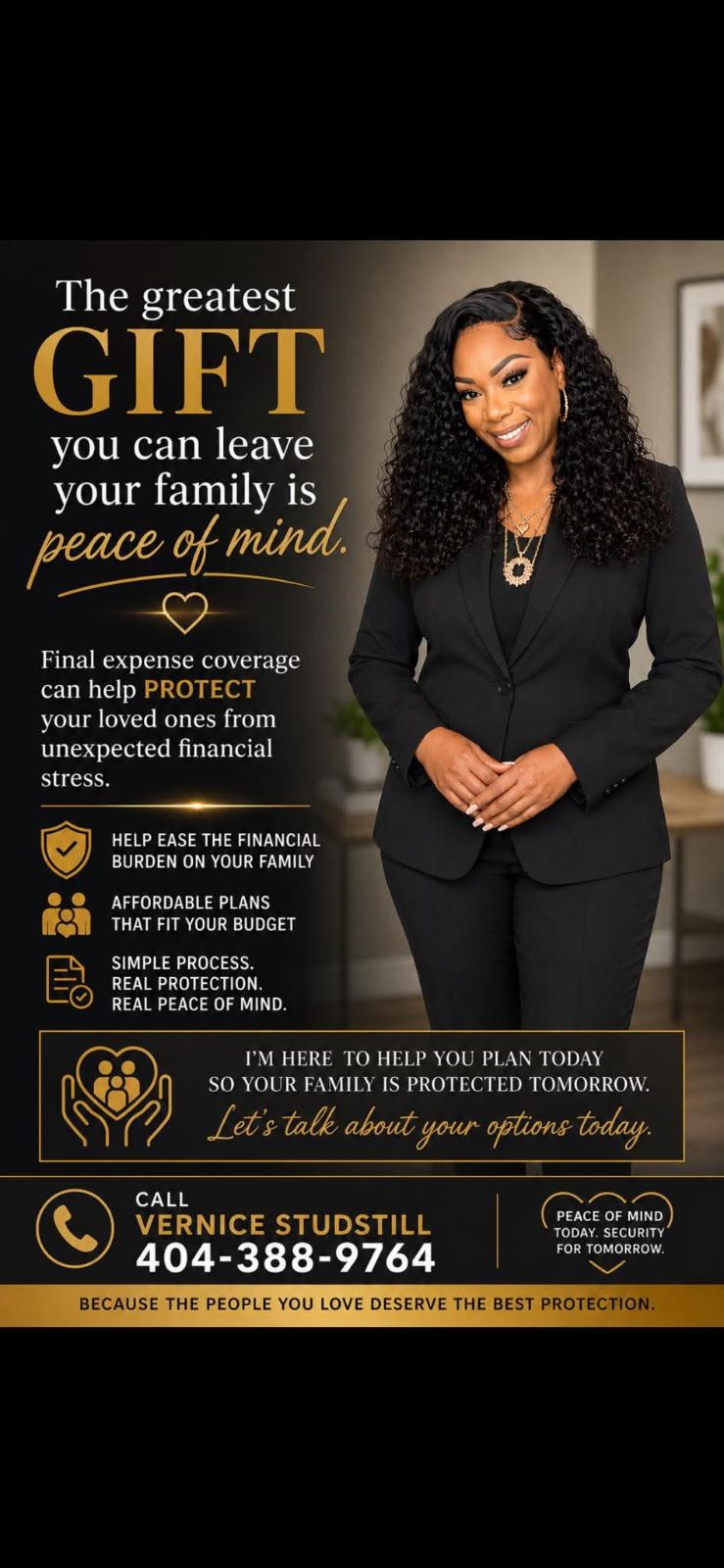 Final Expense promotional image featuring Vernice Studstill